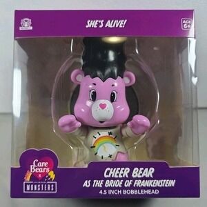 Care Bears X Universal Monsters Cheer Bear Bride Of Frankenstein 4.5" Bobblehead